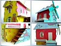 Bức tranh thời thơ ấu đầy màu sắc mô hình ngôi nhà bằng gỗ lắp ráp màu sắc thi công trường thi đấu câu đố dành riêng xe mô hình đồ chơi