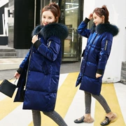 Áo khoác mùa đông mới nữ dài phần nhung vàng Hàn Quốc dày lông lớn cổ áo thời trang lỏng lẻo chống mùa giảm giá - Xuống áo khoác