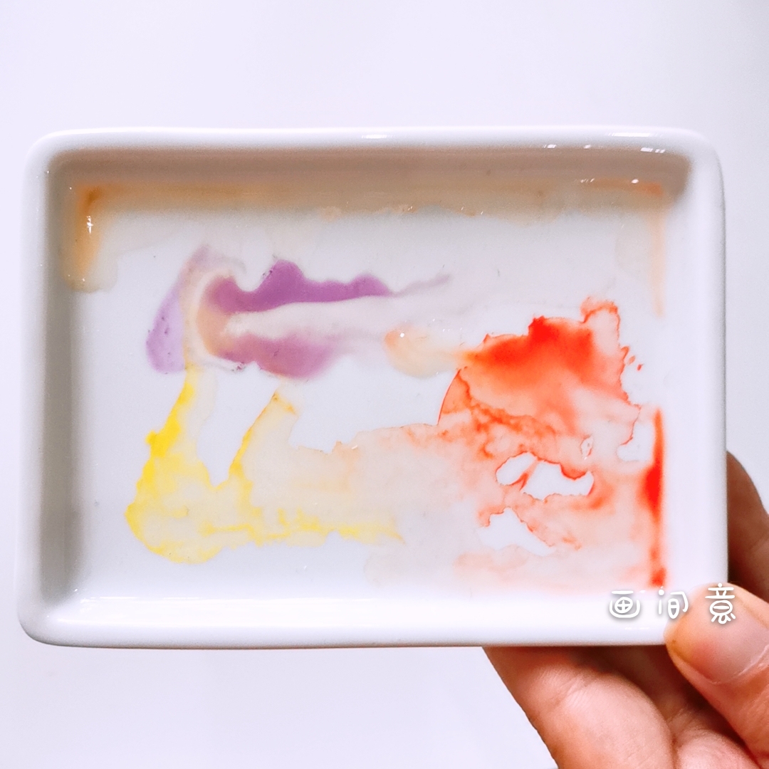 Xiaosifang 9.5 * 13Cm Milk WhiteWatercolor Palette ceramics Oil Painting Traditional Chinese painting Painting pigment white Porcelain rectangle Three grid disc rose Palette