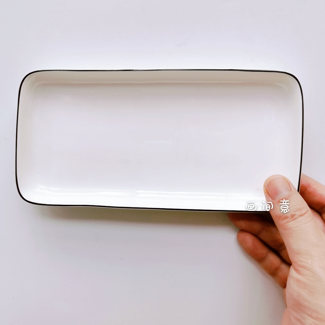 Small Rectangular Plate & About 9.5 * 19 * 2Cm WhiteWatercolor Palette ceramics Oil Painting Traditional Chinese painting Painting pigment white Porcelain rectangle Three grid disc rose Palette