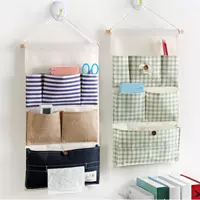 Đầu giường túi lưu trữ túi lưu trữ nhiều lớp treo tường bông tủ quần áo phòng ngủ vải phòng đơn giản cửa hàng - Trang chủ hộp trong suốt đựng bánh