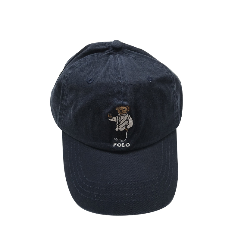 Suit Bear & Dark BluePolo Bear Hat female Chaopai ins Paul Baseball cap male leisure time peaked cap Sun hat RL Export