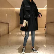 2018 áo khoác len Hepburn gió phổ biến mới mùa thu và mùa đông Phụ nữ phiên bản Hàn Quốc của áo khoác len dài retro lỏng - Áo Hàn Quốc