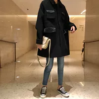 2018 áo khoác len Hepburn gió phổ biến mới mùa thu và mùa đông Phụ nữ phiên bản Hàn Quốc của áo khoác len dài retro lỏng - Áo Hàn Quốc áo khoác dạ nữ trung niên
