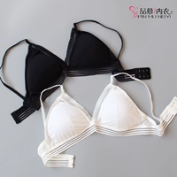 Châu âu và Hoa Kỳ gió ren mỏng cốc băng lụa không có vòng thép áo ngực tam giác cup bikini với ngực pad kích thước lớn đồ lót áo ngực đẹp