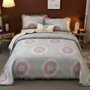 Giường trẻ em bọc vải cotton ba mảnh dễ thương sang trọng cá tính Bắc Âu chần 1.8 màu xanh da trời đơn ký túc xá - Trải giường