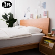 Ba loại gỗ thô, giường đôi khuếch tán, giường gỗ nguyên chất nguyên chất Bắc Âu, gỗ sồi trắng, gỗ anh đào, Nhật Bản tối giản hiện đại - Giường