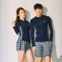 Bộ đồ lặn Hàn Quốc nam nữ chia tay dây kéo cặp đôi đồ bơi lướt kem chống nắng dài tay phù hợp với người yêu lặn - Vài đồ bơi 	bộ đồ đôi đi biển