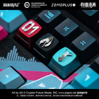 taobao agent MoEYU Hatsune Miku Limited Metal Key Cathery Miku Personal Mechanical Keyboard Creative keycap