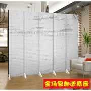 Bức bình phong màu trắng cổ điển họa tiết tường gạch tinh tế vách ngăn trang trí phòng khách