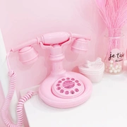 Cửa hàng bách hóa nữ Điện thoại hồng dễ thương Hồng điện thoại hai mắt retro Không trang trí Cuộc gọi điện thoại thực - Khác