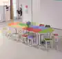 Nội thất trường học mới tiểu học bàn đào tạo mẫu giáo kết hợp bàn dài nghệ thuật bàn màu học sinh bàn ghế - Nội thất giảng dạy tại trường mẫu bàn học đôi