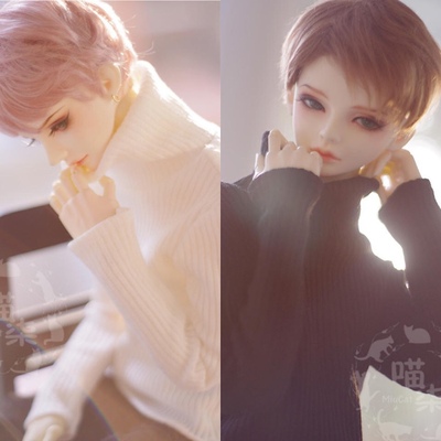 taobao agent BJD baby clothing 3 -point three -point SD17 Uncle Pu Shitong wears knitted turtleneck sweater black white