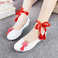 Giày vải giày của phụ nữ giày cổ trà quần áo giày nêm giày sinh viên dây đeo giày khiêu vũ phong cách Trung Quốc thấp giúp cao đẳng giày running nike
