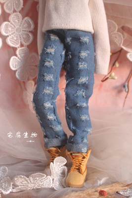 taobao agent Rolling Crossing Casual Jeans 1/6bjd Ms OB27 Baba Momoko Xinyi Jenny doll pants