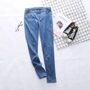 Quần skinny cotton nữ mùa thu mới thấp eo thon quần jeans chân quần legging quần B8A400