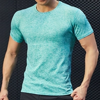 Thể thao ngắn tay nam chạy thở nhanh khô t-shirt vòng cổ tập thể dục áo mùa hè lỏng phần mỏng mồ hôi thấm nửa tay áo sơ mi áo thun lạnh the thao nam