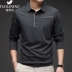 Rich Bird Mulberry Silk Áo phông dài tay Nam giới Kinh doanh Mùa thu / Đông Giản dị Băng Lụa ve áo T-shirt Tơ lụa Polo ao khoac nam Suit phù hợp