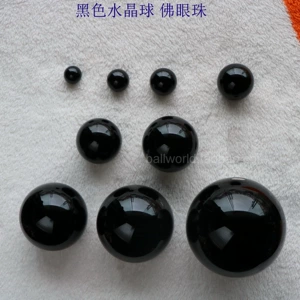 [纯黑色水晶玻璃球弹珠佛眼珠水晶球雕塑眼珠工艺摆件玩偶黑眼球珠]