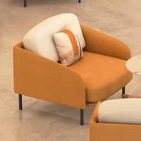 Оранжевый диван, 0.8м, из хлопка и льна