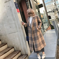 Áo kẻ sọc phổ biến áo kẻ rộng chất béo chị em kẻ sọc cỡ lớn áo len nữ dài phần phiên bản Hàn Quốc 2018 mới áo lông cừu
