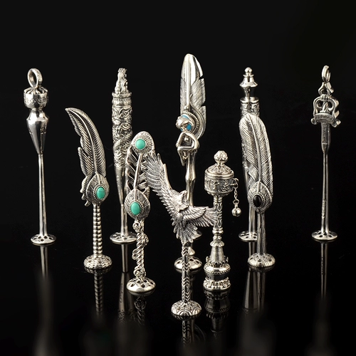 Высококлассные ретро курительные принадлежности ручной работы, серебро 925 пробы