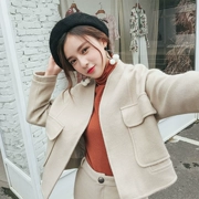 Chống giải phóng mặt bằng mùa ngắn áo len nữ mùa thu và mùa đông Hàn Quốc phiên bản lỏng mỏng thời trang hoang dã chic len áo mùa đông
