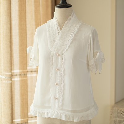 taobao agent Lace elegant shirt, Lolita style, Lolita Jsk, long sleeve