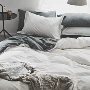 Bộ đồ cotton bốn mảnh được giặt theo phong cách Nhật Bản đơn giản Bắc Âu màu xám đơn giản 1.8 bộ đồ giường chăn ga trải giường - Bộ đồ giường bốn mảnh bộ drap giường 1m6
