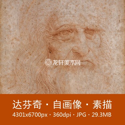 Da Vinci Self -Portrait Итальянский эскиз аватар красный мел эскиз всемирно известные картинки Электронные картинки