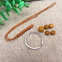Земля желтый король Kong+деревянные бусины+ключевые кольца