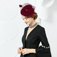 Демисезонная модная шерстяная элегантная ретро черная шапка