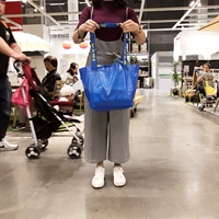Ikea, маленький плетеный шоппер, складная сумка, портативная коробочка для хранения
