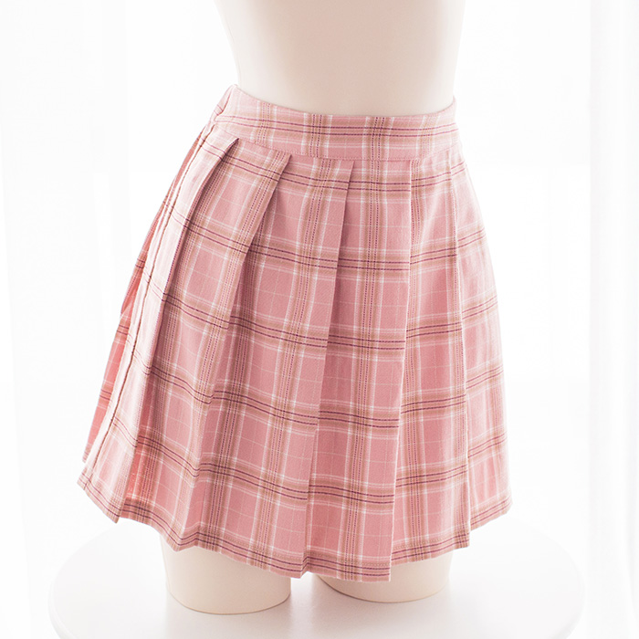 Pink Lattice 38Cmexceed MINI Pleats lattice UltraShort  Mini Skirt sexy lovely Mini Short skirt varied length Optional