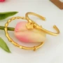 Mới chà Long Life Lock Bracelet Việt Nam Sha Jin mở tre Bracelet 24K đồng mạ vàng dài không màu đồ trang sức vòng tay tinh lâm