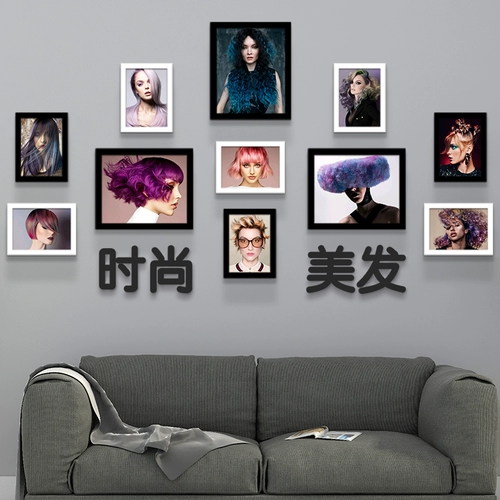 Магазин парикмахерской на стенах декоративная живопись подвесная картинка рама стена прическа картинка с парикмахером картинка редкая фона декоративная фоновая стена фоторамка