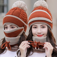Зимний флисовый модный универсальный шарф, зимняя уличная ветрозащитная медицинская маска, шерстяная трикотажная шапка, в корейском стиле