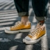 Mùa hè nguyên bản Nhật Bản xu hướng mới hoang dã giày vải màu rắn nam sinh viên Hàn Quốc thanh niên giải trí giày giày nam - Plimsolls Plimsolls