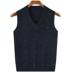 Mùa xuân và mùa thu mới người đàn ông trung niên của len vest vest V-Cổ trung niên cha vest vest áo len áo len Dệt kim Vest