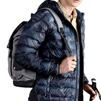Зимний уличный сверхлегкий камуфляжный удерживающий тепло пуховик с пухом, куртка, 2019, цветочный принт