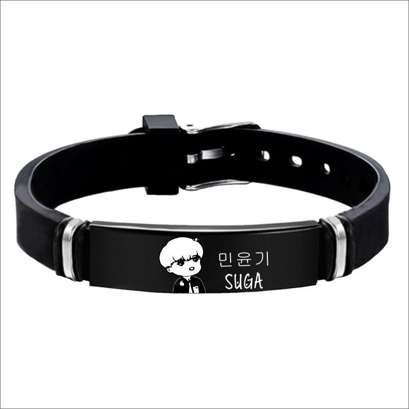 Suga Black Needle BraceletSUGA Min Jiqi V Jin Taiheng Park Chi min JHOPE thick than Same Bracelet BTS Bulletproof Youth League gift