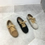 Giày đế bệt đế bằng FQ3 đế thấp, men lông nhung vàng, chất liệu cotton mềm, giày đế thấp 2018 giày the thao nữ cao cấp