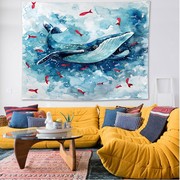 Sáng tạo cá voi ins gió Bắc Âu tường trang trí tường treo ký túc xá trang trí nội thất tấm thảm treo vải nền vải
