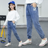 Осенние небольшие штаны, повседневные брюки, детские джинсы, в корейском стиле, в западном стиле, подходит для подростков
