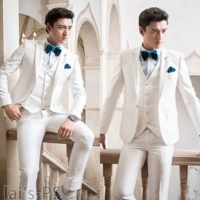 (10 cái) cho thuê bộ đồ vest trắng phù hợp với phiên bản Hàn Quốc của người chủ nhà tự canh trang phục chú rể ao khoac nam