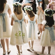 Aurora trẻ em ăn mặc tùy chỉnh nữ giữa bé sinh nhật bữa tối sinh nhật công chúa ăn mặc hoa nhỏ quần áo trẻ em váy cưới - Váy trẻ em