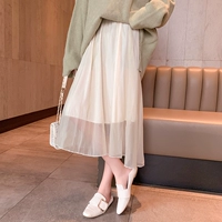 Длинная белая демисезонная длинная юбка, 2020, высокая талия, яркий броский стиль