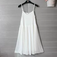 Летнее изысканное шифоновое платье-комбинация, длинная майка топ, платье без рукавов, юбка, средней длины