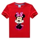 Quần áo trẻ em Minnie Mickey quần áo nam nữ rộng rãi C08 áo thun cotton ngắn tay cho gia đình cha mẹ và con mùa hè mới - Áo thun