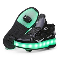 Детские коньки для мальчиков с подсветкой, шнурки, трансформер для школьников, удобная обувь